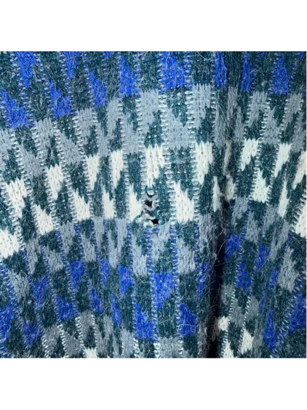 XL McGregor Sweater Geometric Fuzzy Halo Hairy Knit Grunge Grandpa 90s Vintage - Picture 8 of 8